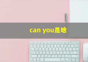 can you是啥